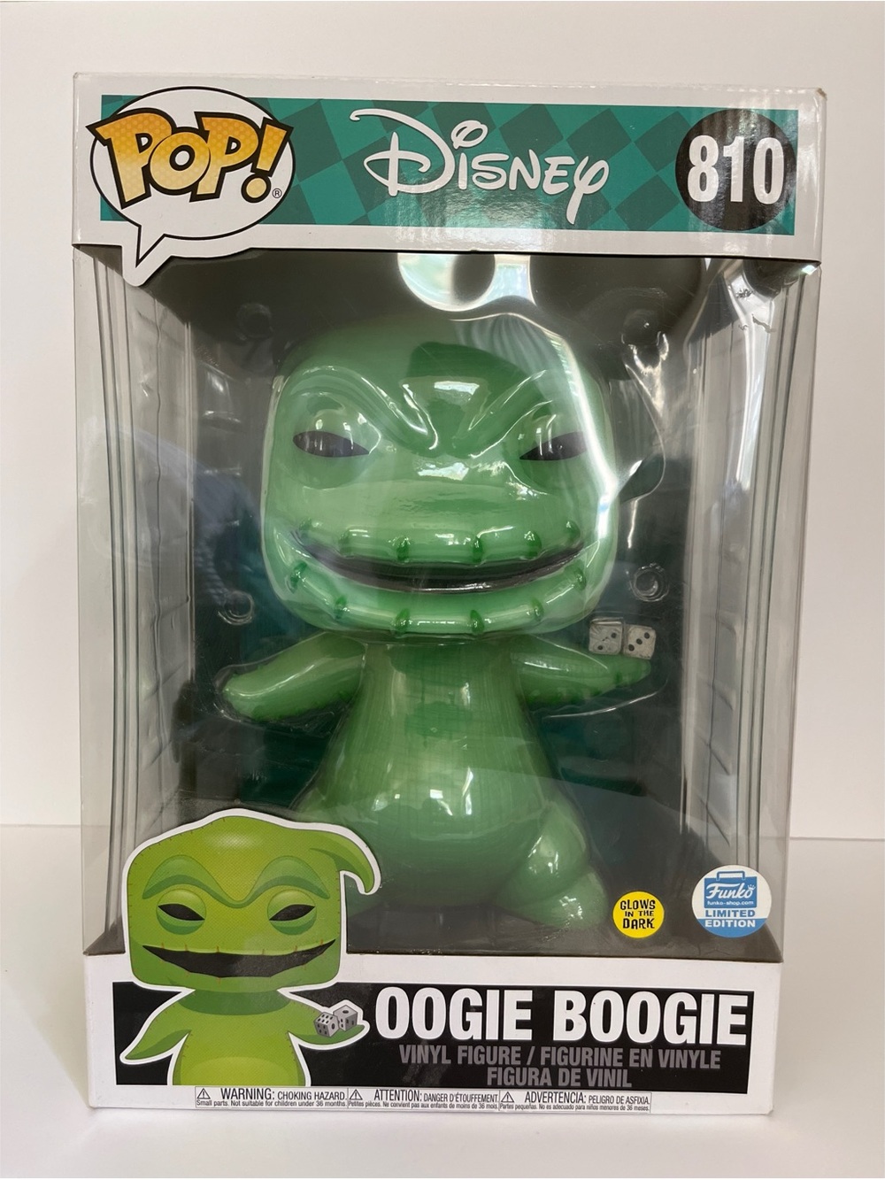 Funko Pop 810 Oogie Boogie Limited Edition Glow in the Dark Figure 10”